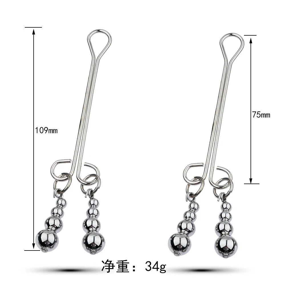 BDSM Bondage Nipple Clamp Sex Breast Clamp Clips Metal Nipple Shaking Clamps Breast Clip Sex Slaves Breast-Enhancing