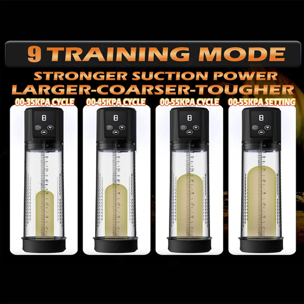 Electric Penis Pump Adult Male Sex Toys Dick Enlarger With 9 Suction Intensities Male Masturbators With Penis Enlargement Tool