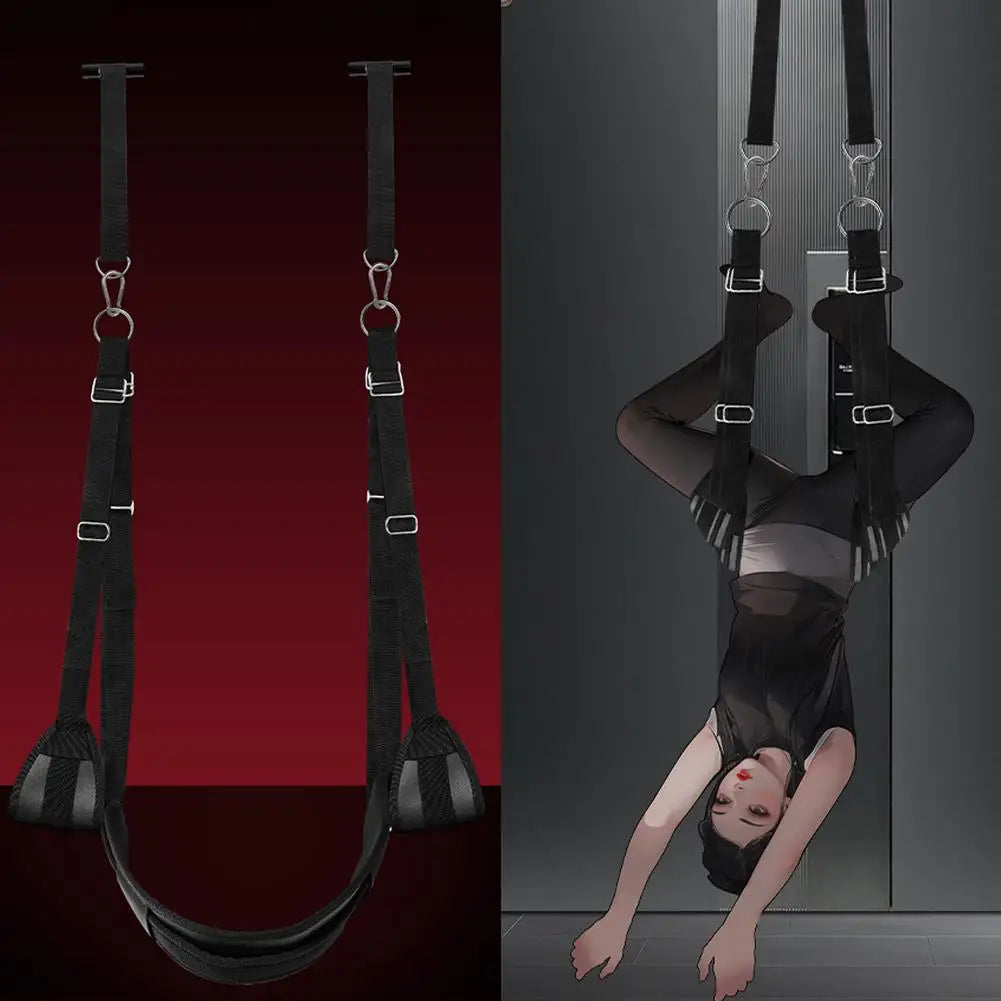 BDSM Door Sex Swing Sex Toys Bondage Slave Sex Slings Hanging Door Handcuffs Leg Restraints Spreader Adult Toys for Women Couple