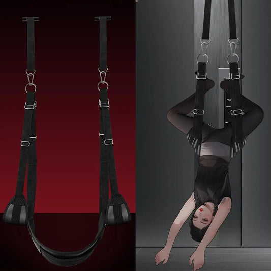 BDSM Door Sex Swing Sex Toys Bondage Slave Sex Slings Hanging Door Handcuffs Leg Restraints Spreader Adult Toys for Women Couple