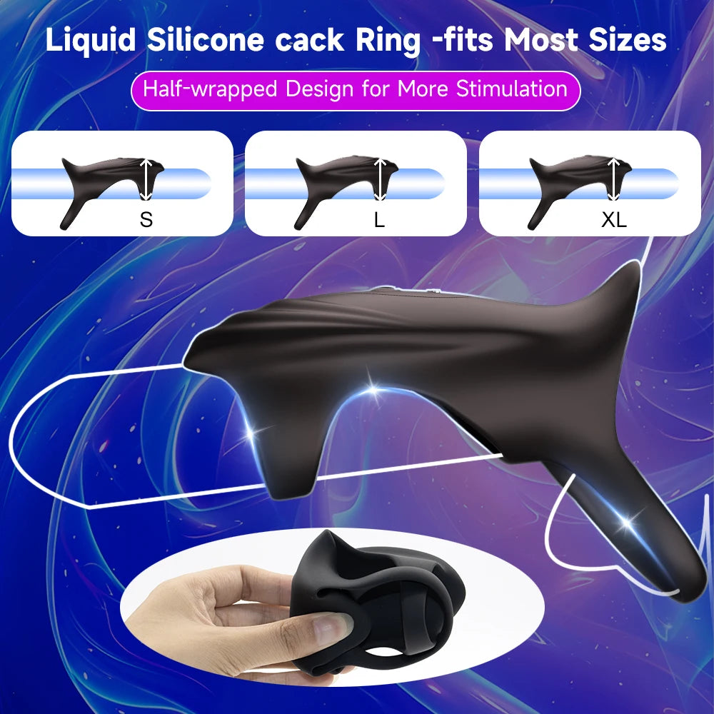 Men's APP Controlled Penis Ring Vibrator Sex Toy Stronger Extended G-Spot Stimulator Vibrating Penis Sleeve Adult Sex Toy