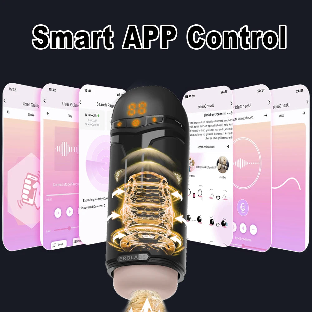 Male Masturbator Penis Pump Sex Toy for Men 9 Sucking & 9 Thrusting & 9 Vibrating APP Controlled Adult Toys Pocket Pussy 18+
