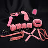 BDSM Bondage Restraint Kit 10 Pieces Drawstrings Collars Eye Masks Mouth Balls Whips Cotton Ropes Nipple Clamps Rope for Couple