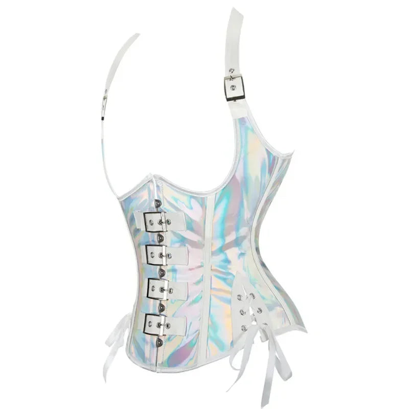 Leather Corset Top With Straps Women Gothic Underbust Waist Cincher Bustier Vest Steampunk Corselet Plus Size Sexy Korset