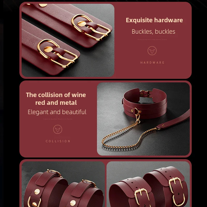 Premium BDSM Bondage Kit for Couples Bed Restraints Women's Bandage Slave Collars Obedience Adult Erotic Accessories