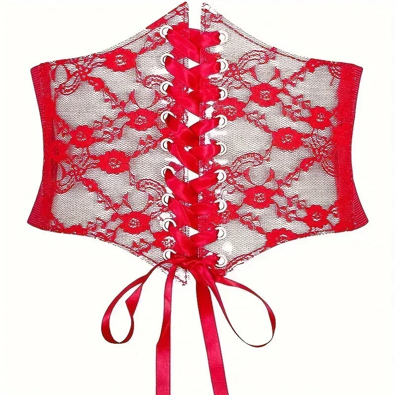 Fashionable Women's Lace-up Corset Belt, Retro Style for Ladies Suitable for Casual Wear and Special Occasions