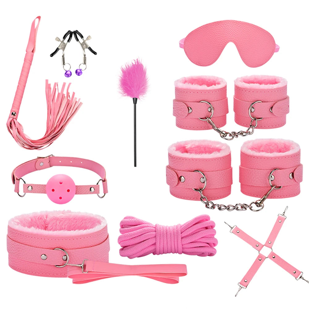Bondage Kit BDSM Restraints Fetish Erotic Sex Toys For Couples Women Bandage Slave Collars Obedience Handcuffs Master Adult Game