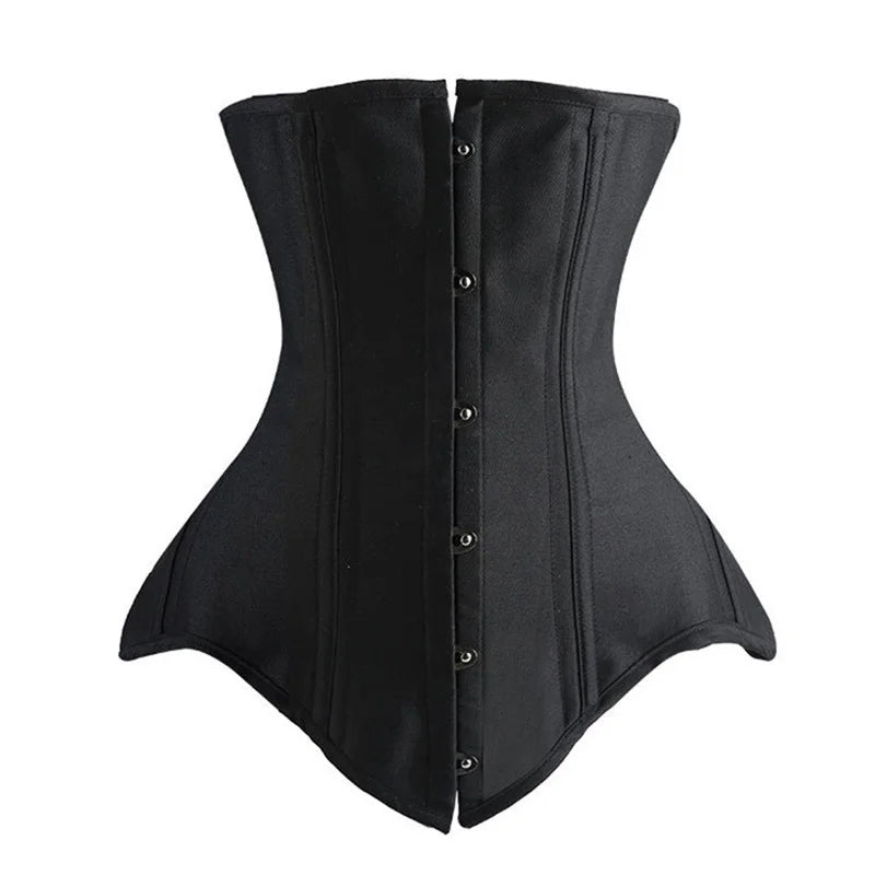 Women Underbust Corset Top Steel Bones Slimming Gothic Bustier Tops Waist Trainer Cincher Belts Black Outfits Steampunk Corset