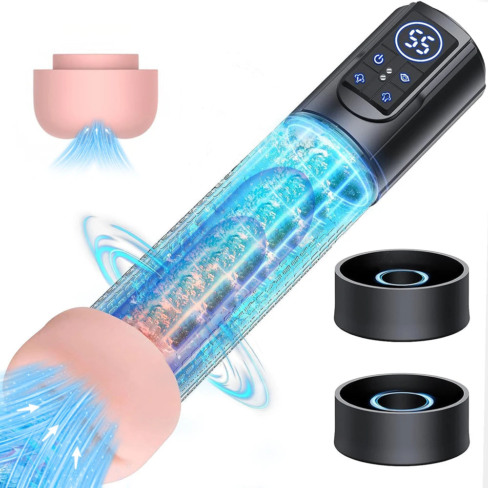 IPX7 Electric Penis Pump Adult Sex Toys Dick Enlarger for Men Erection Air Water Extender 4 Training 3 Suction Male Masturbator