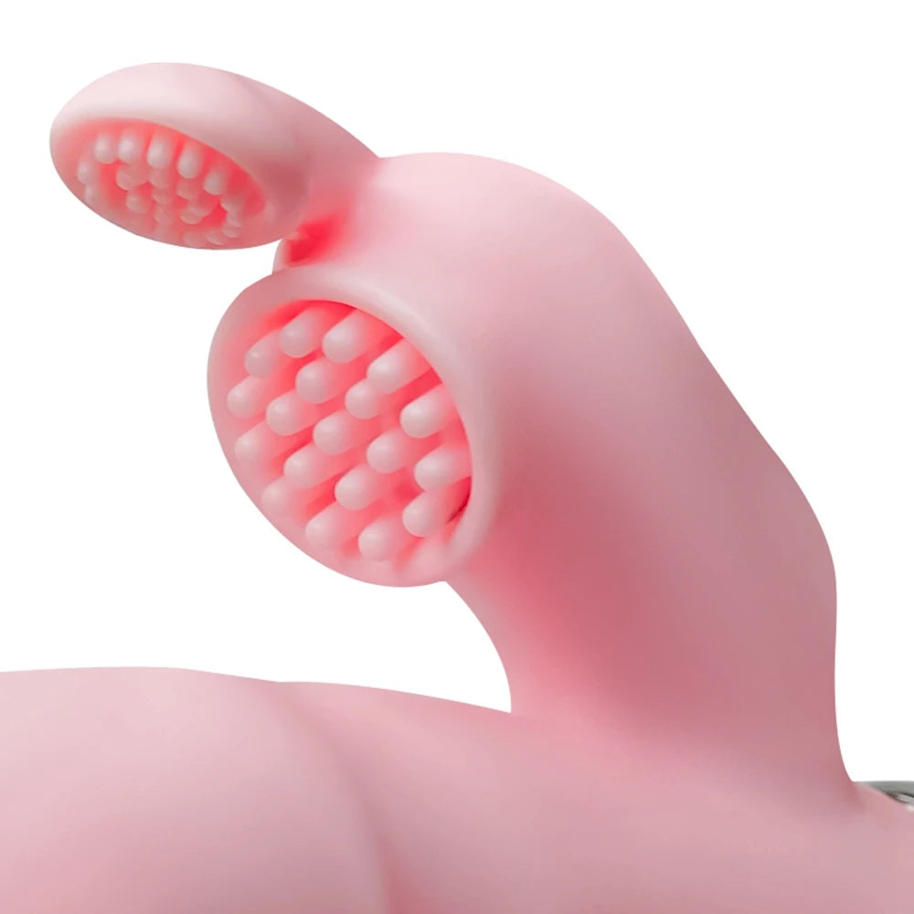 Rabbit G Spot Dildo Vibrator Clitoris Stimulator Penis Anal Double Penetration Tongue Licking Double Rod Sex Toy for Women Adult