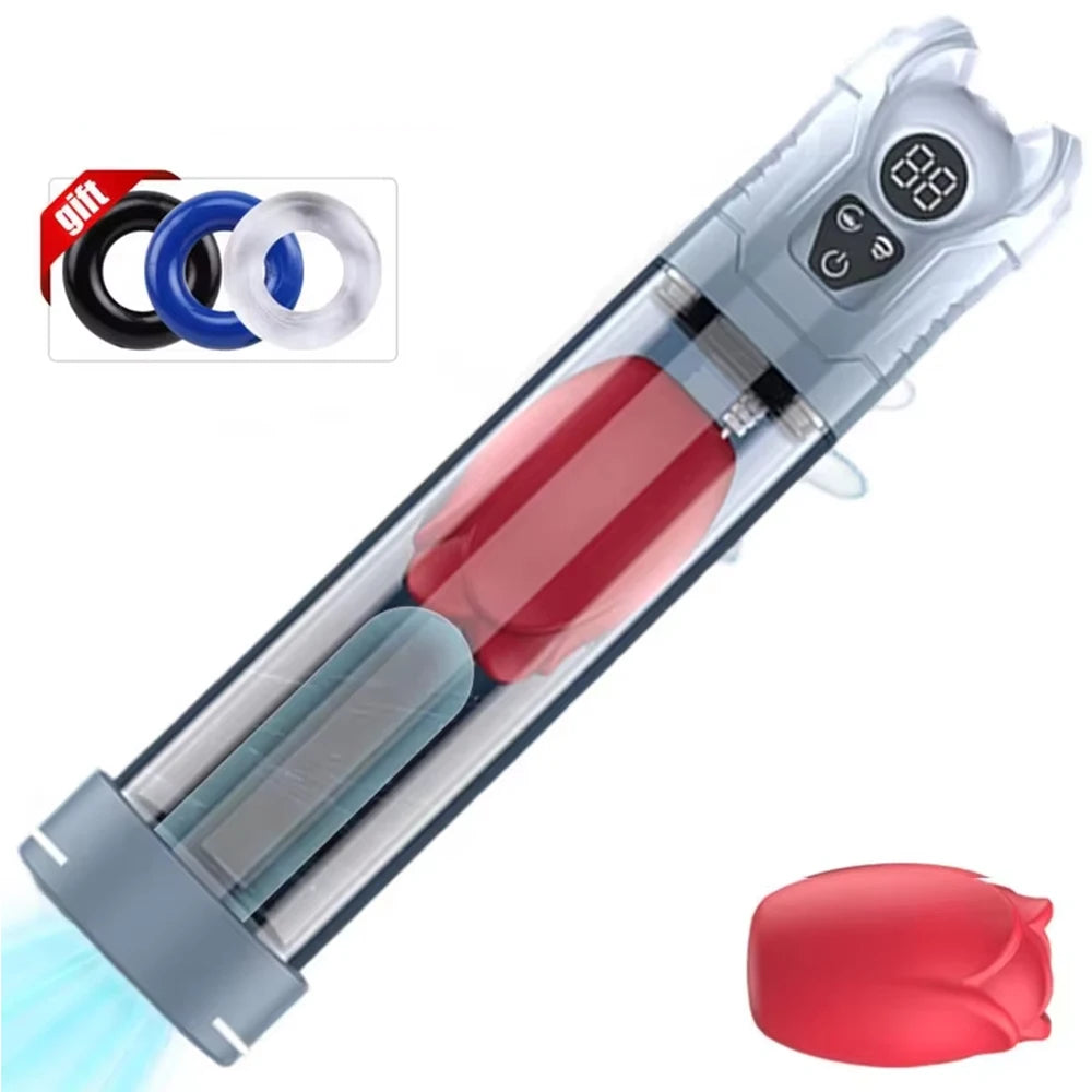 Electric Penis Pump with 5 Suction 6 Training Modes Automatic Male Masturbator LCD Pumps Enlargers Ault Sex Toys For Men