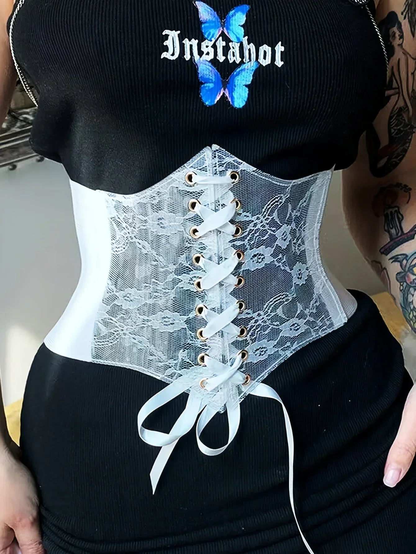 Fashionable Women's Lace-up Corset Belt, Retro Style for Ladies Suitable for Casual Wear and Special Occasions
