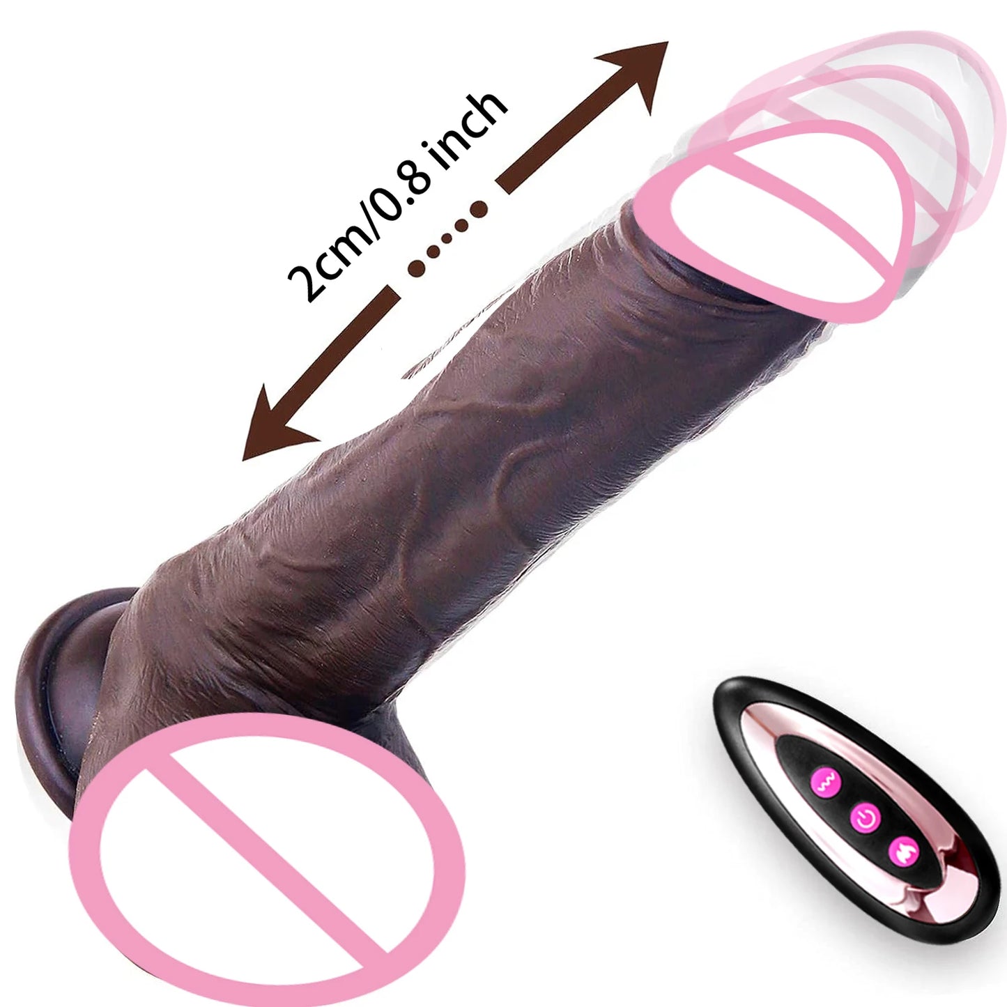 Realistic Dildo Vibrator Heating Big Dick Penis Penetration Anal Telescopic Vibrator Female Vagina Stimulator Sex Toys for Women