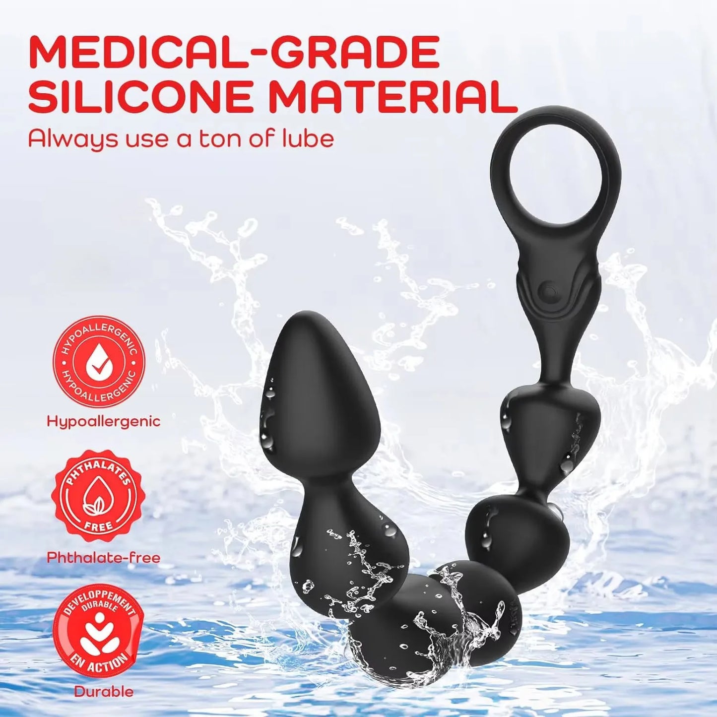 Anal Bead Vibrator For Men Vagina Clitoris Stimulator Vibrating Butt Plugs Huge Anal Dildo Prostate Massage Adult Sex Toys 18+