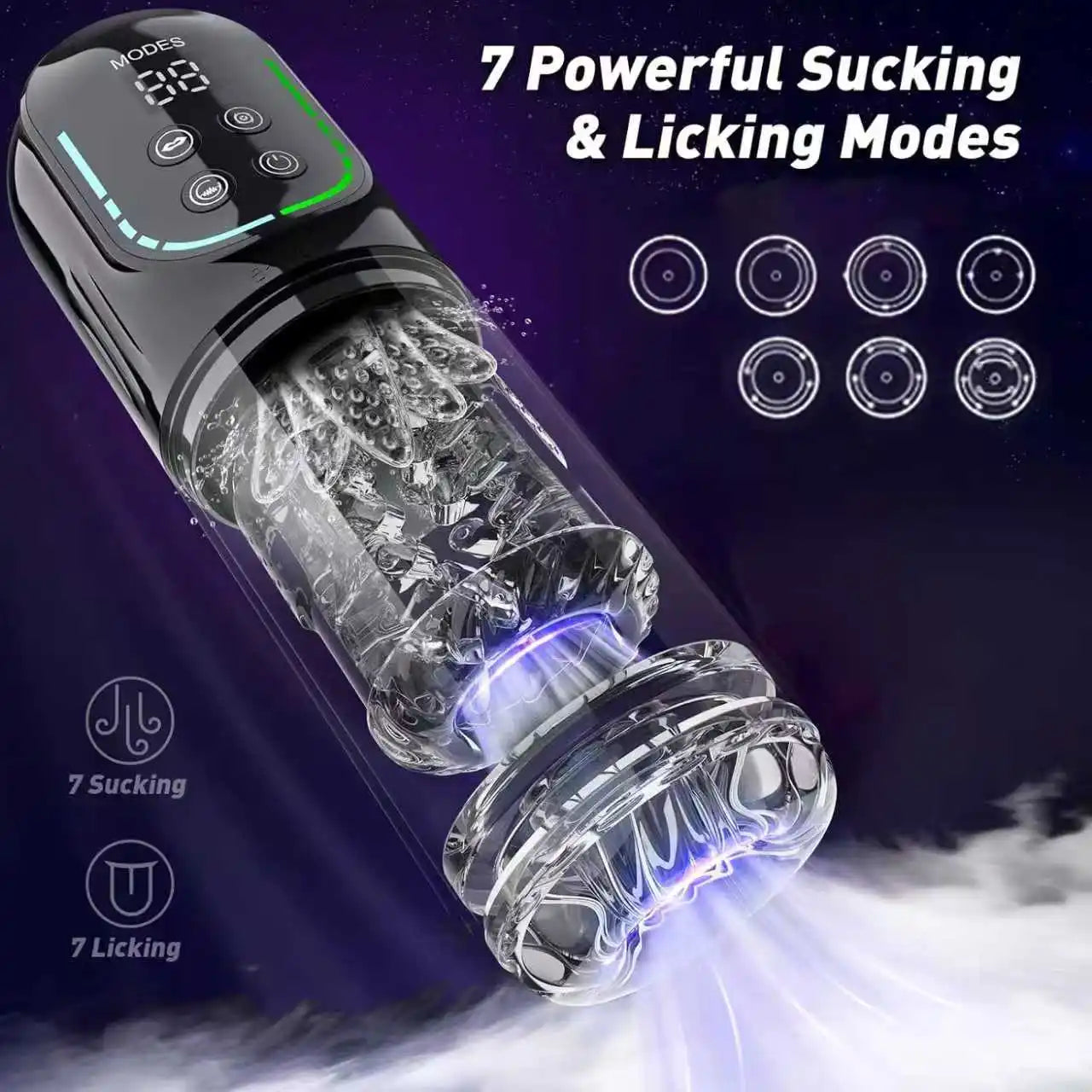 Automatic Male Masturbator with Sucking Vibrating Thrusting Rotating Licking Blowjob Machine Pocket Pussy Stroker Sex Toy Men