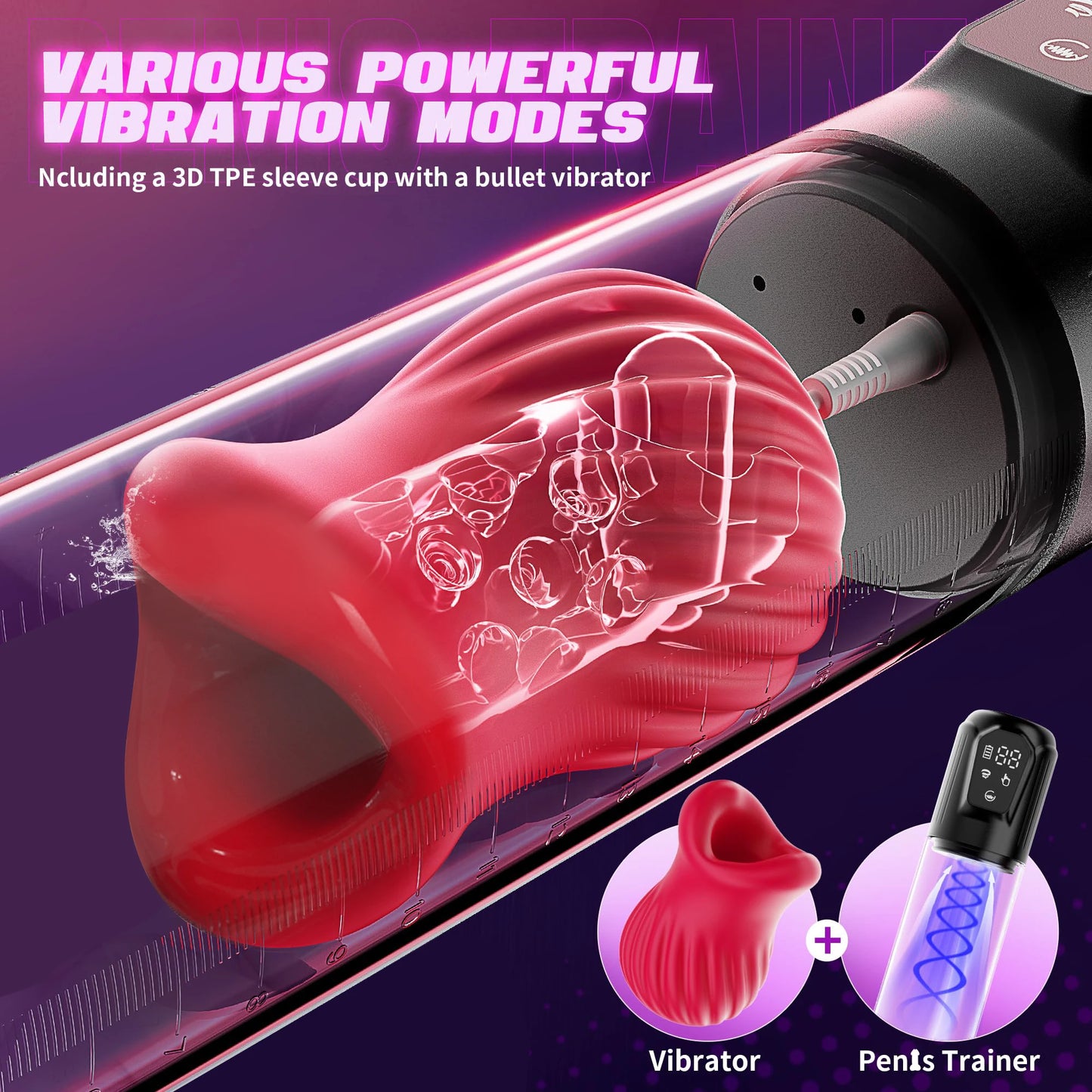 Electric Penis Pump with 5 Suction 6 Training Modes Automatic Male Masturbator LCD Pumps Enlargers Ault Sex Toys For Men