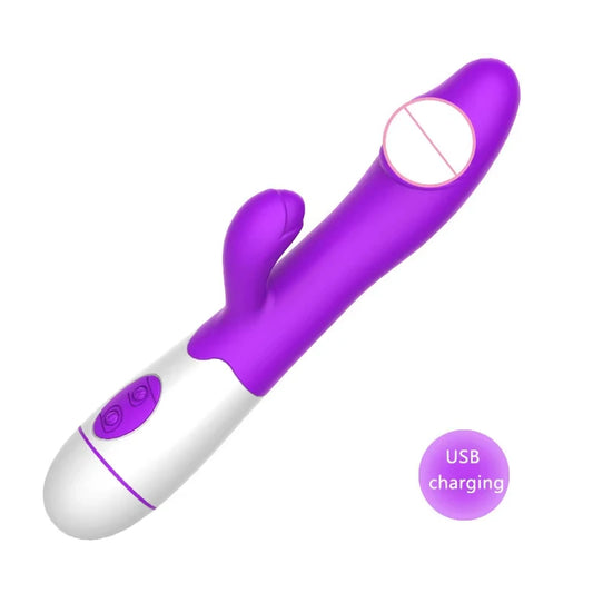 Rabbit Vibrator for Women 30 Speed Rechargeable G Spot Clitoris Stimulator Dildo Vagina Female Masturbator Sex Toys for Aldult