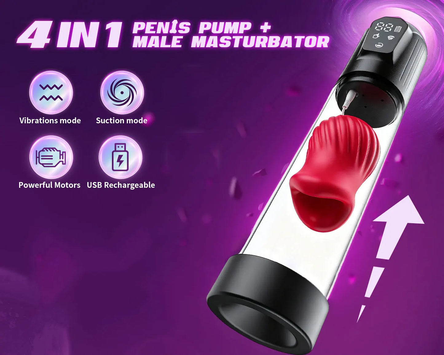 Electric Penis Pump with 5 Suction 6 Training Modes Automatic Male Masturbator LCD Pumps Enlargers Ault Sex Toys For Men