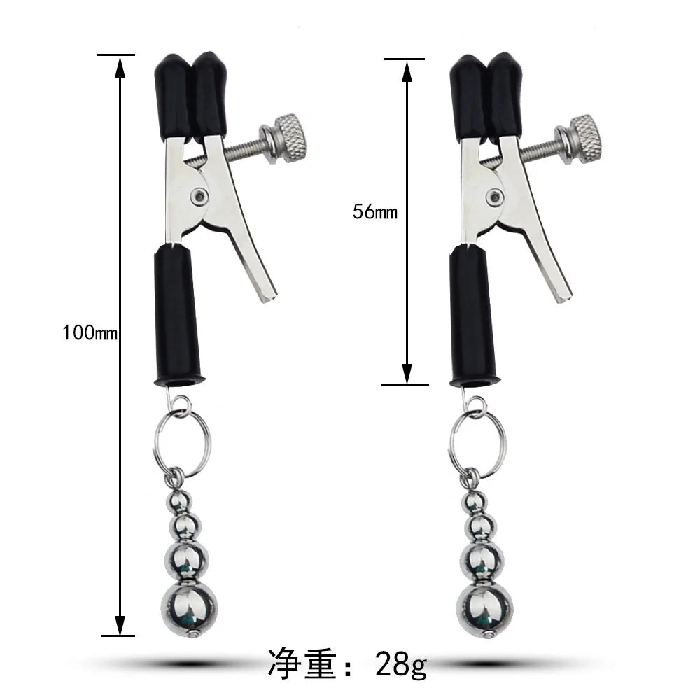 BDSM Bondage Nipple Clamp Sex Breast Clamp Clips Metal Nipple Shaking Clamps Breast Clip Sex Slaves Breast-Enhancing