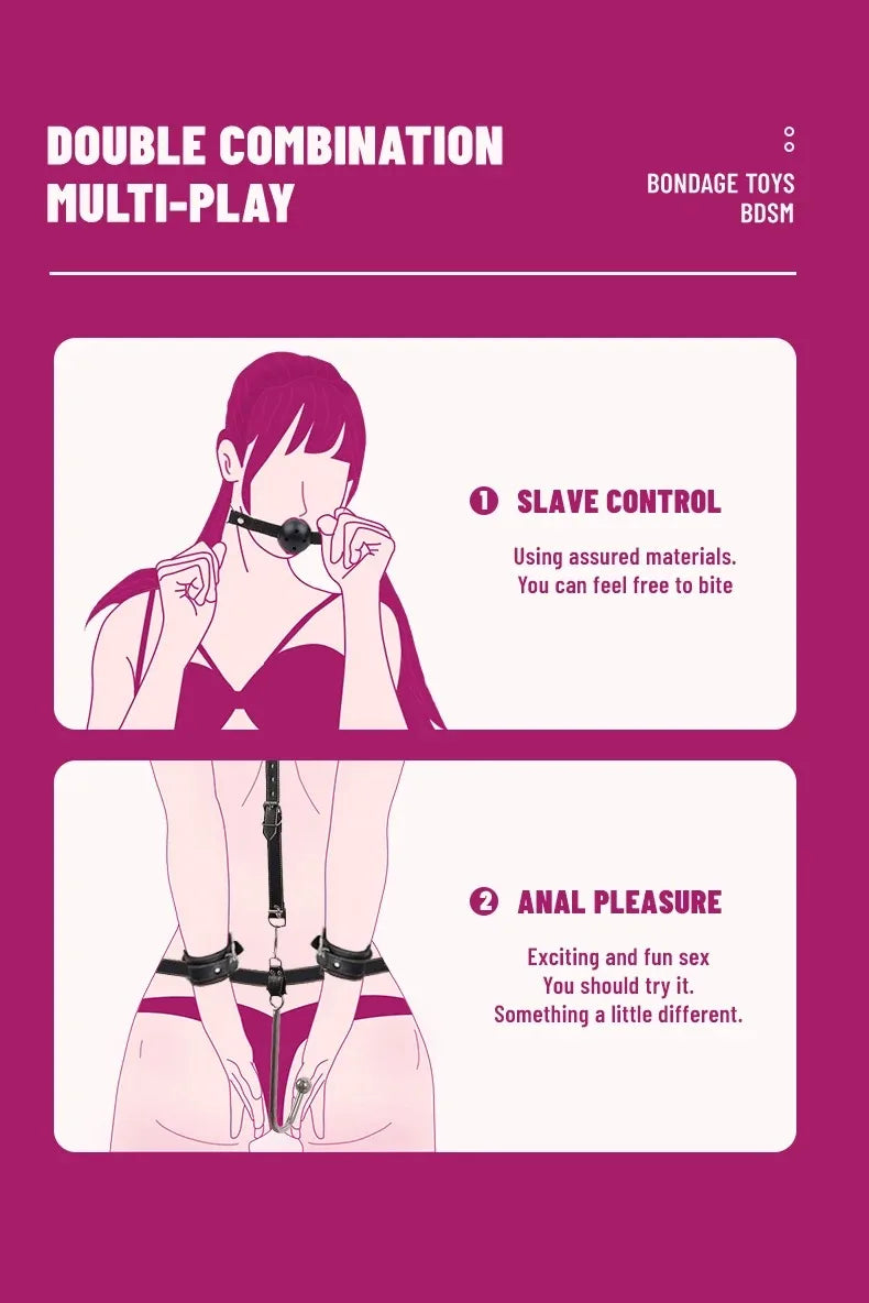 BDSM Sex Toys Adjustable Size Leather Collar Neck Bondage Kit Anal Hook Metal Butt Plug MAdult Games Couple Flirt Sex Toys