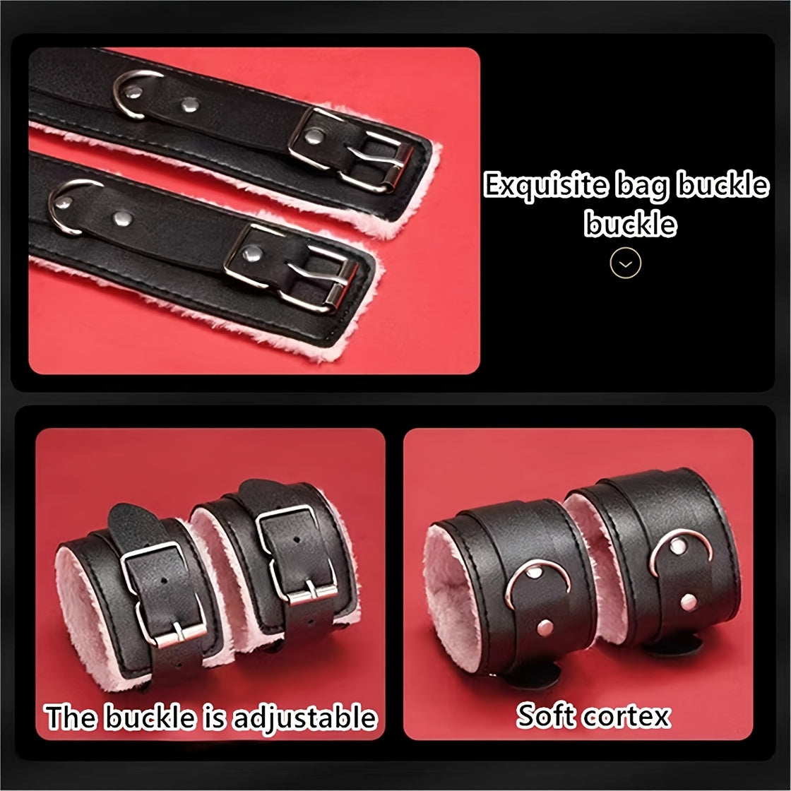 10pcs/SET Bondage Restraints BDSM Kit Bondage Set, Adult Restraint Set Hands And Legs Straps Rope Mask Cuffs Gags Nipple Clips For Couples Men Women - Perfect Gifts For Party - Purple/Pink/Black/Red