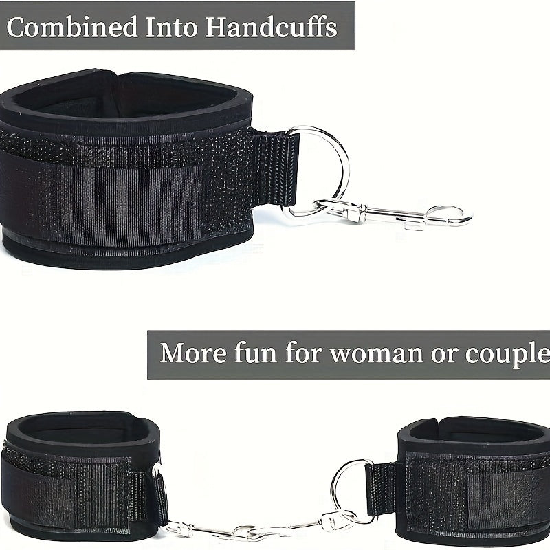 Couples' BDSM Bondage Set - Adjustable Thigh And Wrist Restraints For Intimate Play And Erotic Exploration